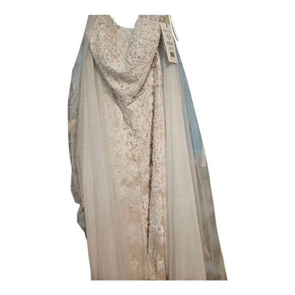 Sherri Hill Ivory Nude Lace Wedding Dress US 10 - Picture 14 of 15